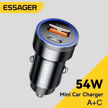 Cốc sạc nhanh Essager 54W Tẩu sạc nhanh 3.0 QC PD 3.0 SCP AFC 30W Loại USB C nhanh chóng sạc điện thoại Iphone Huawei Samsung Xiaomi