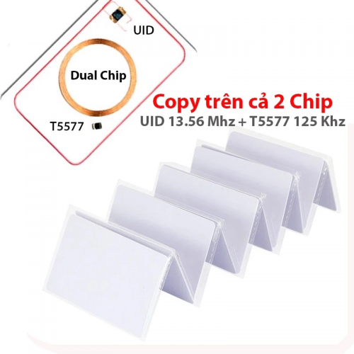 Thẻ từ RFID tần số kép 13.56 Mhz + 125 Khz sao chép copy trên cả 2 chip [Dual Chip]